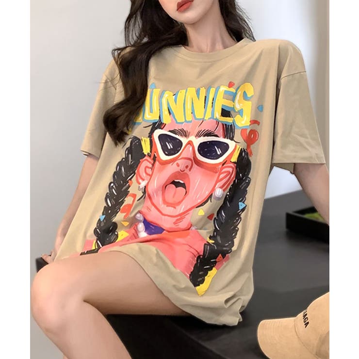 前後BIGプリントデザイン プリントTシャツ オーバーサイズ[品番