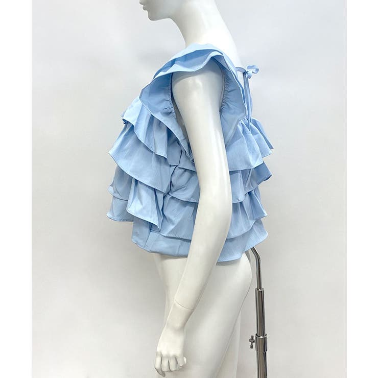 360°どこから見ても可愛い フリルトップス ノースリーブ | Riff | 詳細画像15 