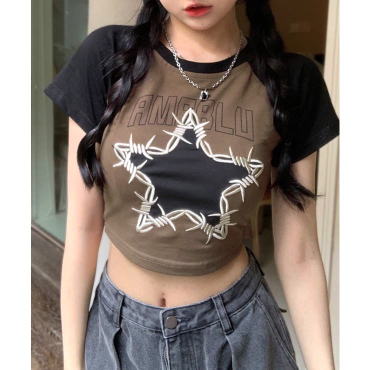 今期人気のラグランデザイン ラグランTシャツ 刺繍[品番