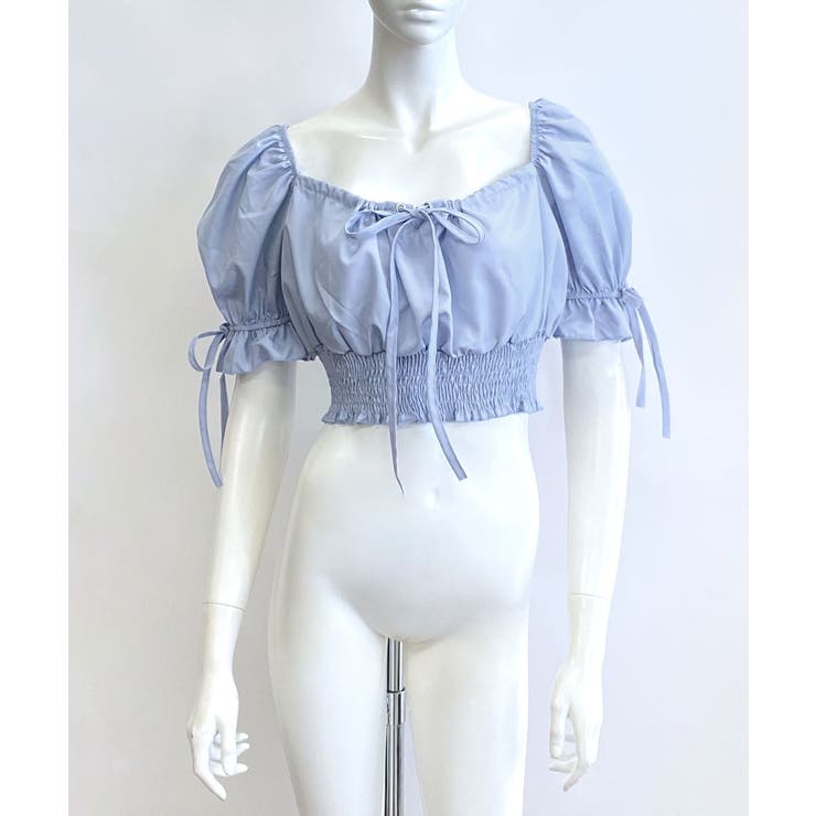 2WAYで着こなせる オフショルトップス クロップド丈[品番：NETW0001596