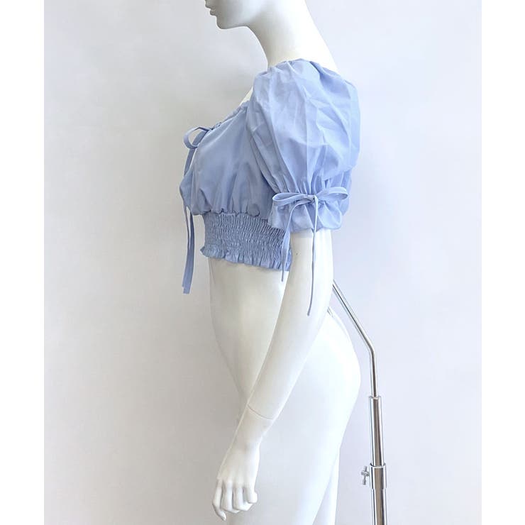 2WAYで着こなせる オフショルトップス クロップド丈[品番：NETW0001596