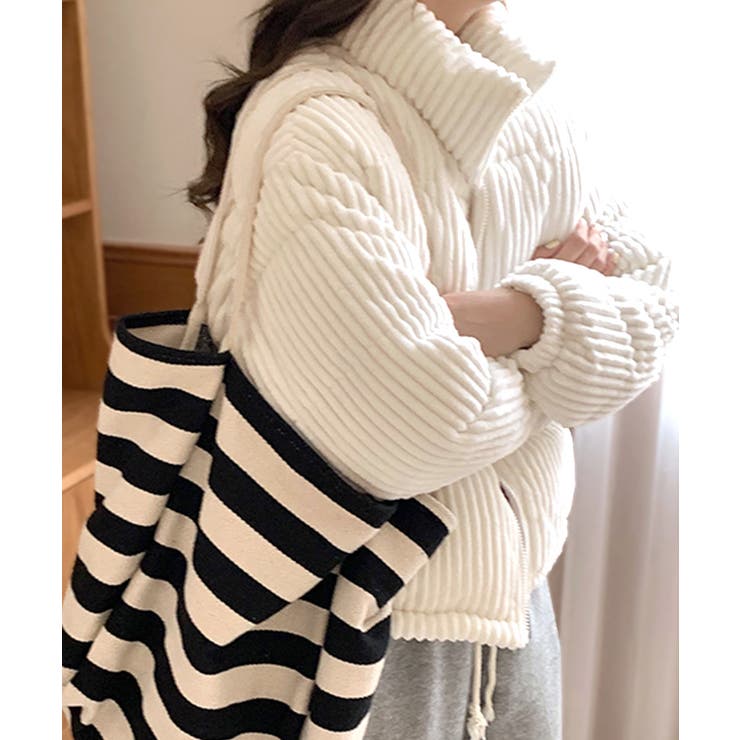 アイボリー | コーデュロイ中綿ブルゾン ダウン ファイバー | Riff