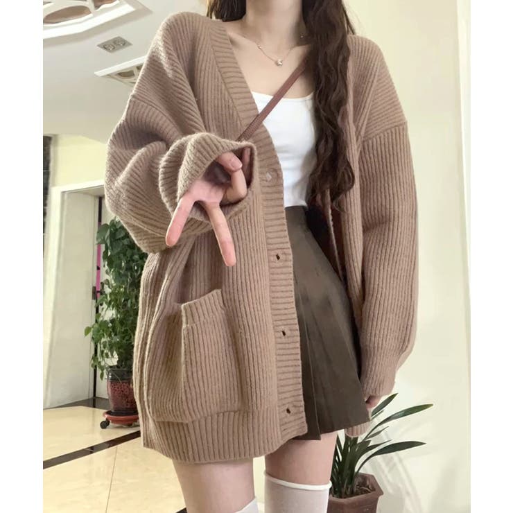 ニットカーディガン オーバーサイズ アウター[品番：NETW0001672