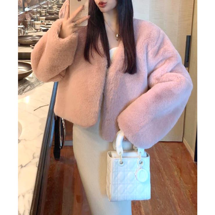 レア?!Angelic Pretty フェイクファーコート ショート丈 ファーコート ショートコート フェイクファー[品番：NETW0001683