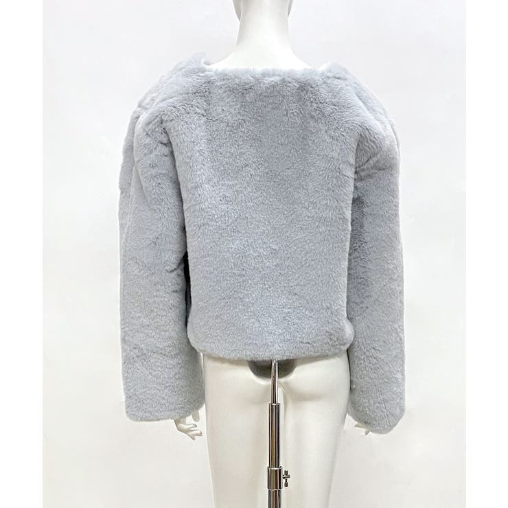 新品同様✩ムートン✩ファーコート✩ショート✩スペイン製✩柔らか軽い ○#ショート丈フェイクファーコート○ ライトベージュ | 1255