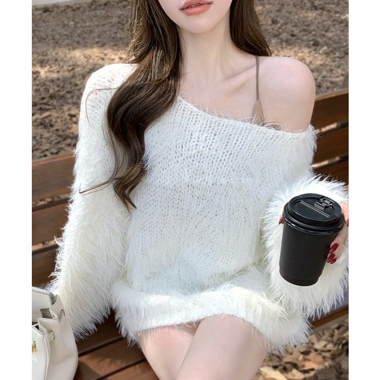 RANDA シャギーオフショルニット （CREAM）新品未使用 シャギーオフショルニット | レディースファッション通販 - DHOLIC