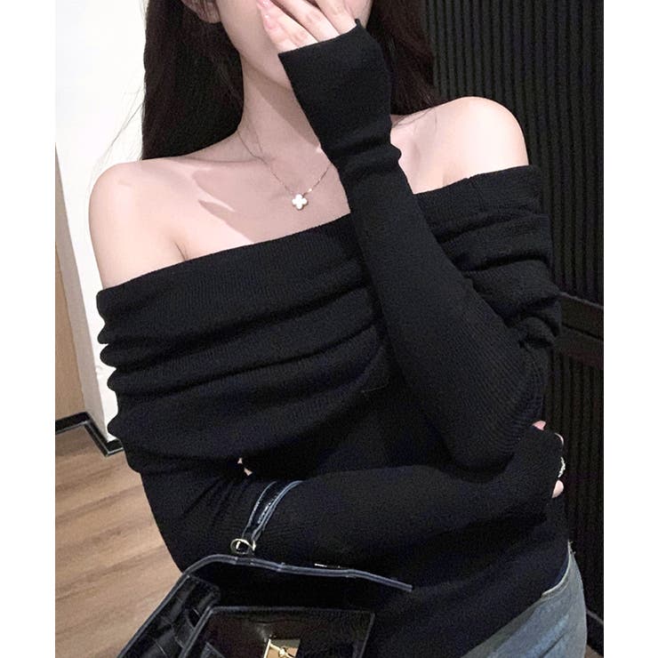 オフショルニット オフショルダー セーター | Riff | 詳細画像8 