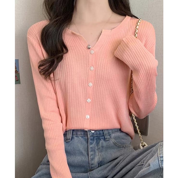 ラウンドネックリブカーディガン リブ編み ショート丈 | Riff | 詳細画像16 