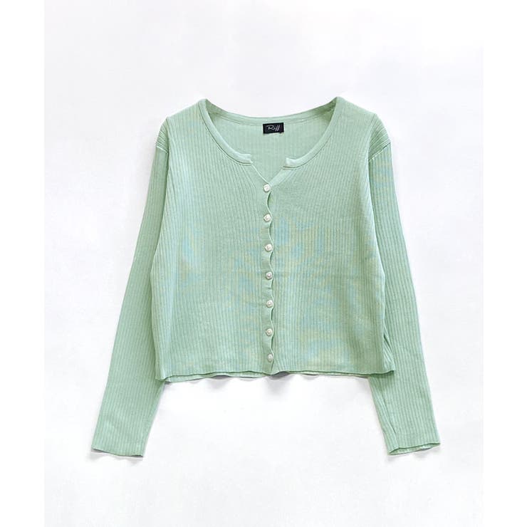 ラウンドネックリブカーディガン リブ編み ショート丈 | Riff | 詳細画像23 