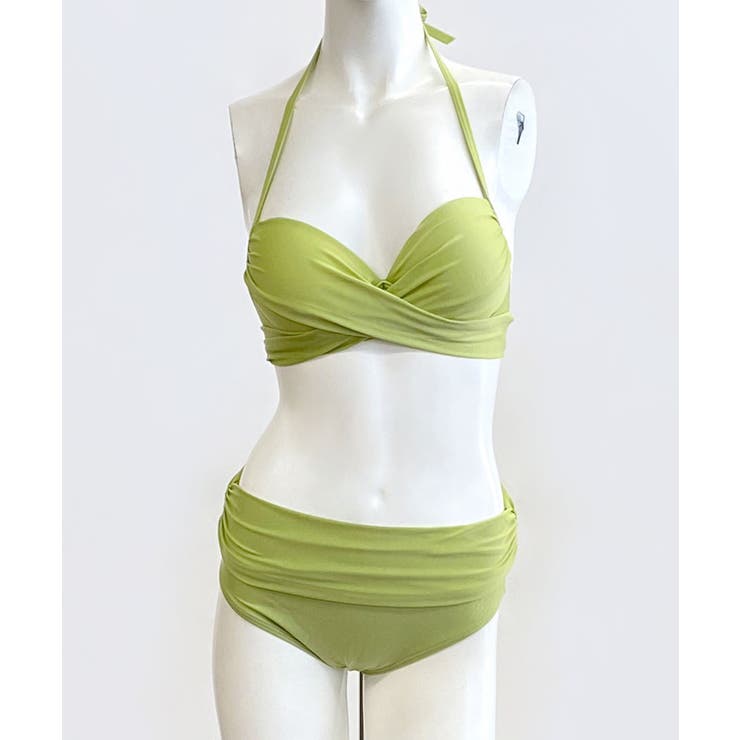 ホルターネックビキニ クロスデザイン ハイウエスト[品番