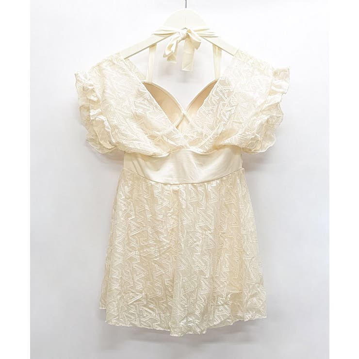 レースワンピース水着 カシュクール フリル[品番:NETW0001800 レースワンピース水着 カシュクール フリル[品番:NETW0001800