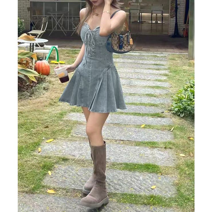 BUBBLES】コケットデニムワンピース | sparkling mall online store