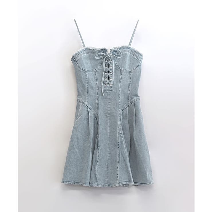 ぴろ SANDRO デニムトリム ツイードミニドレス 半袖ミニワンピース