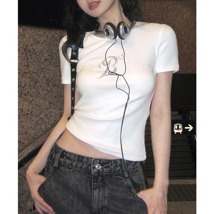 ロゴラインストーン Tシャツ ロゴプリント | Riff | 詳細画像11 