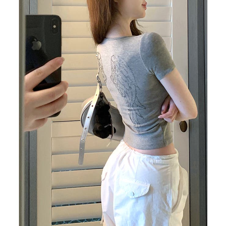 ロゴラインストーン Tシャツ ロゴプリント | Riff | 詳細画像19 