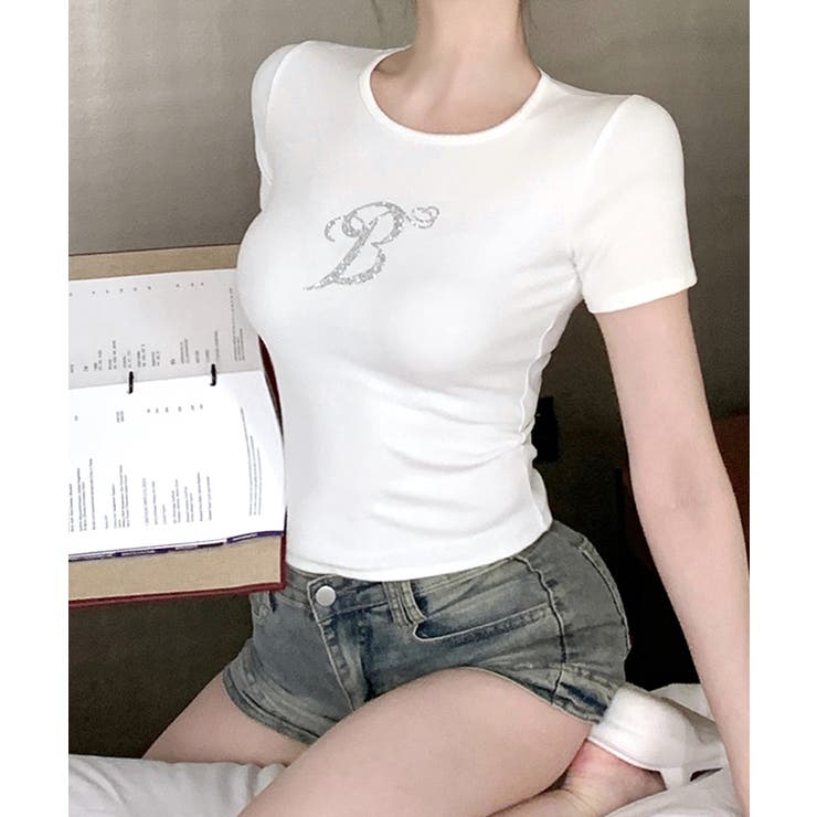 ロゴラインストーン Tシャツ ロゴプリント | Riff | 詳細画像6 