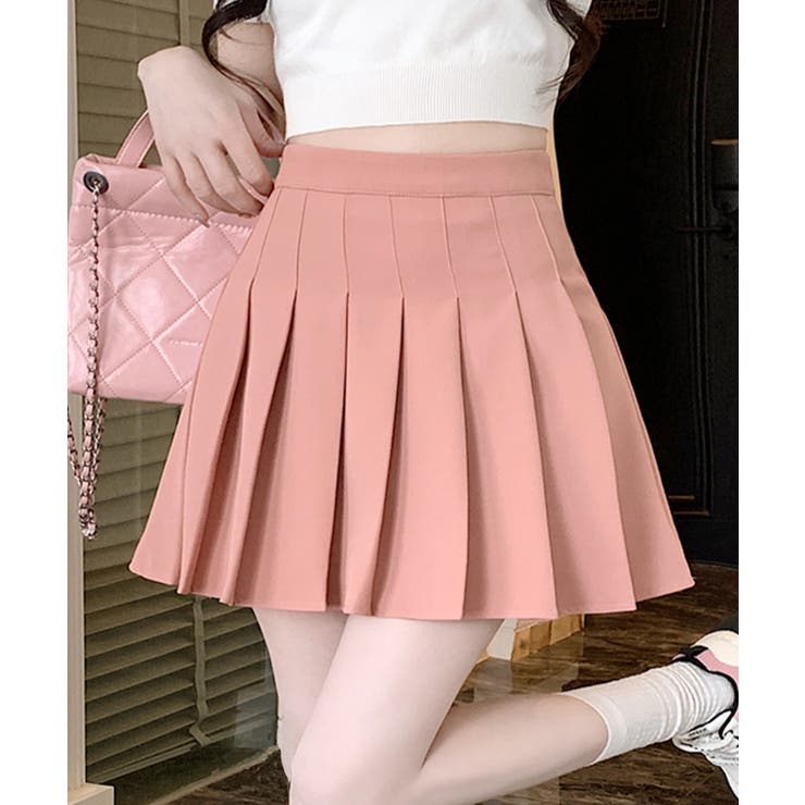 プリーツミニスカート インナーパンツ付き ショート丈スカート[品番