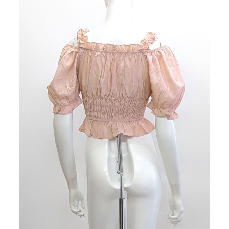 オフショルダーシャーリングトップス フリル パフスリーブ | Riff | 詳細画像28