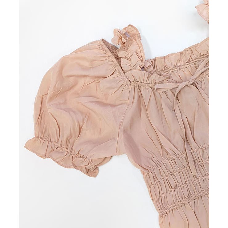 オフショルダーシャーリングトップス フリル パフスリーブ | Riff | 詳細画像29