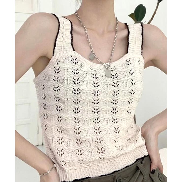 CHANEL透かし編み タンクトップ 透かし編み ニットタンクトップ[品番：ADEW0004537]｜ad thie