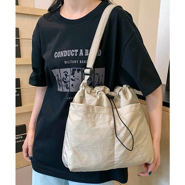アイボリー | ドロストショルダートートバッグ キャンバスバッグ ハンドバッグ | Riff
