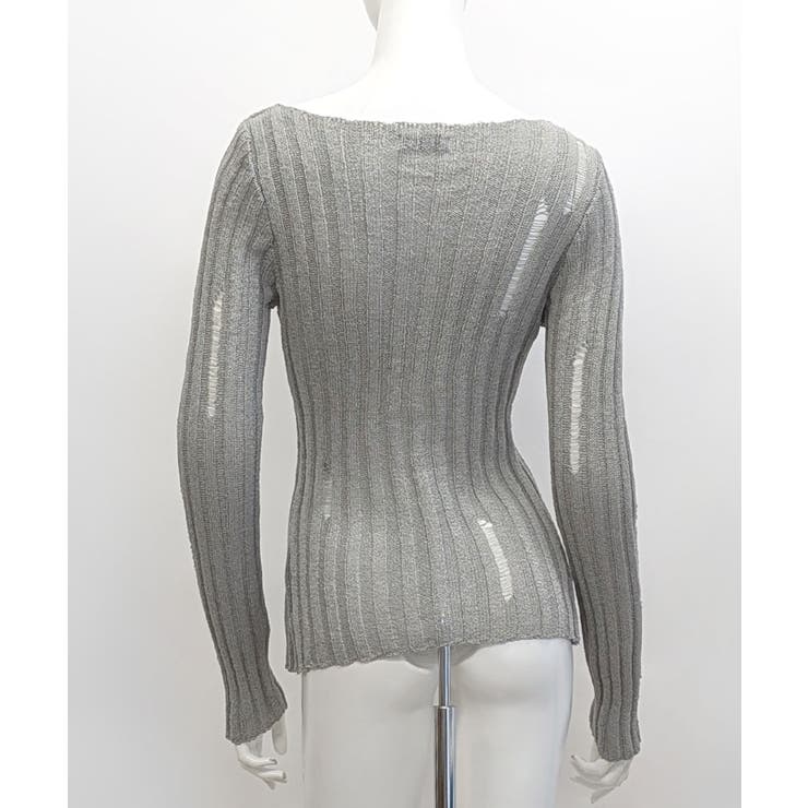 前ボタンダメージニット カーディガン ニットカーデ | Riff | 詳細画像22 