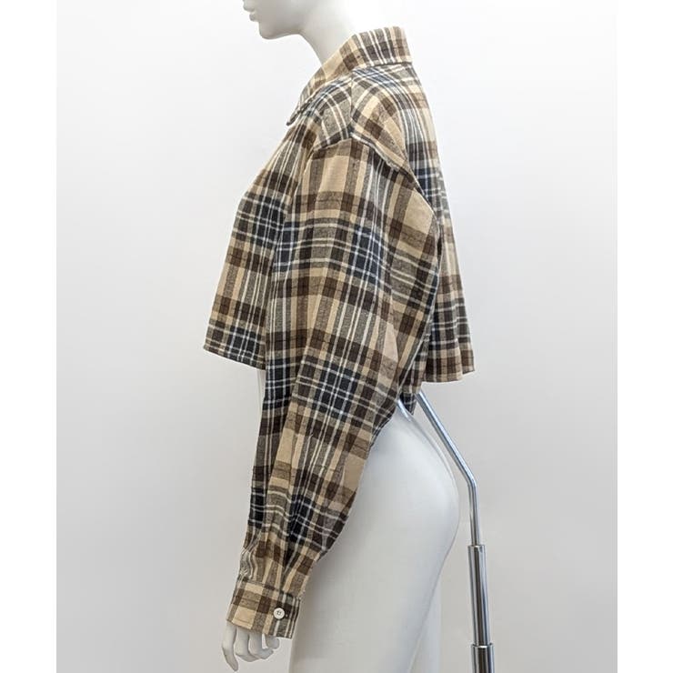 チェック柄ショート丈シャツ クロップド丈 ゆるシャツ | Riff | 詳細画像23 