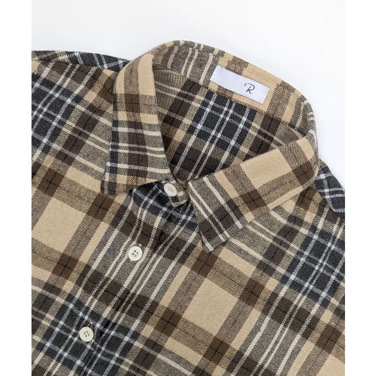 チェック柄ショート丈シャツ クロップド丈 ゆるシャツ | Riff | 詳細画像25 