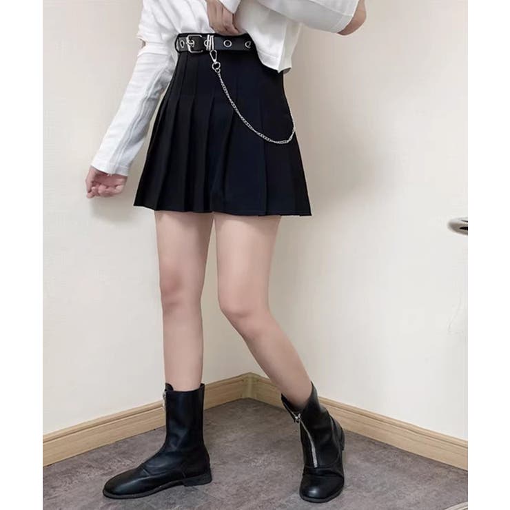 ハイウエストプリーツミニスカート ベルト付き インナーパンツ付き | Riff | 詳細画像14 
