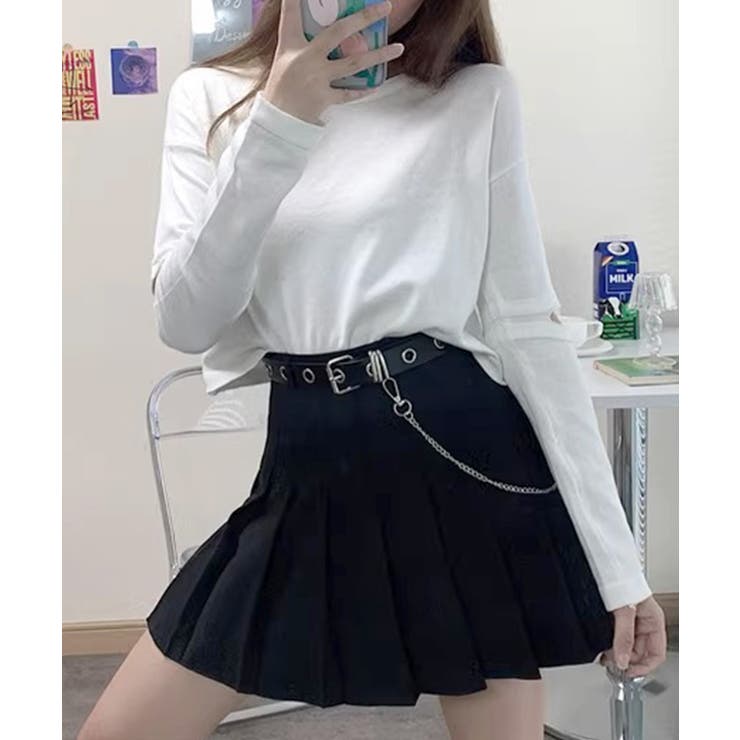 ハイウエストプリーツミニスカート ベルト付き インナーパンツ付き | Riff | 詳細画像15 
