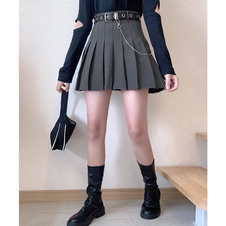 ハイウエストプリーツミニスカート ベルト付き インナーパンツ付き | Riff | 詳細画像6 