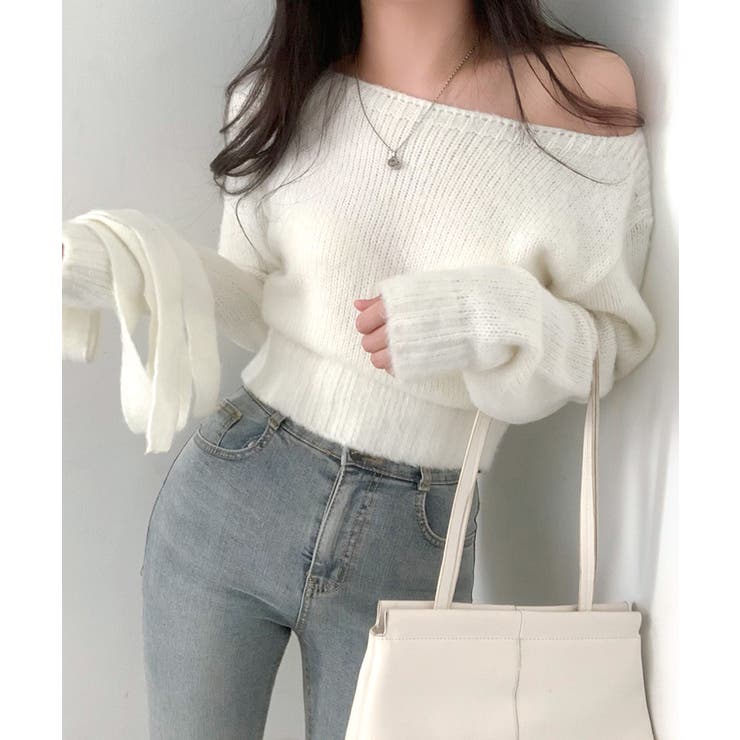 MAMC キュート タッセル マフラー付 ロング ニット セーター (MAMC/ニット・セーター) 110326349【BUYMA】