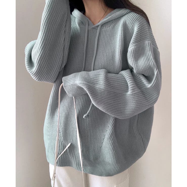 リブニットパーカー セーター フード | Riff | 詳細画像12 