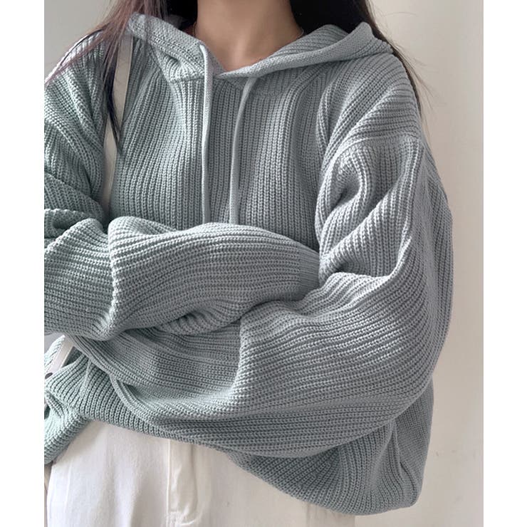 リブニットパーカー セーター フード | Riff | 詳細画像13 