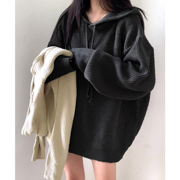 リブニットパーカー セーター フード | Riff | 詳細画像17 