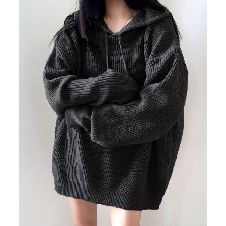 リブニットパーカー セーター フード | Riff | 詳細画像18 