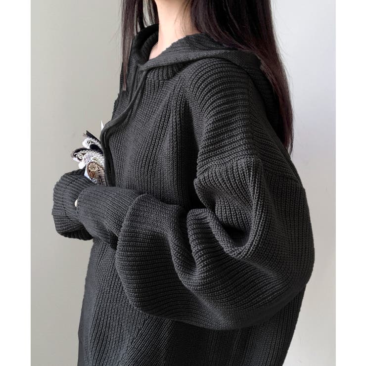 リブニットパーカー セーター フード | Riff | 詳細画像19 