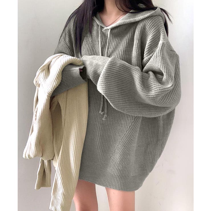 リブニットパーカー セーター フード | Riff | 詳細画像2 