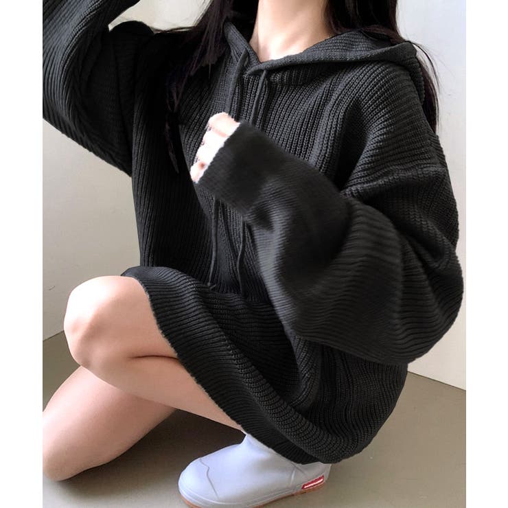 リブニットパーカー セーター フード | Riff | 詳細画像21 