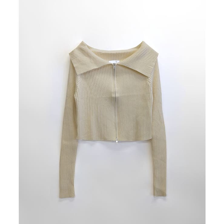 オフショルダブルジップリブニット リブ編み セーター | Riff | 詳細画像27 