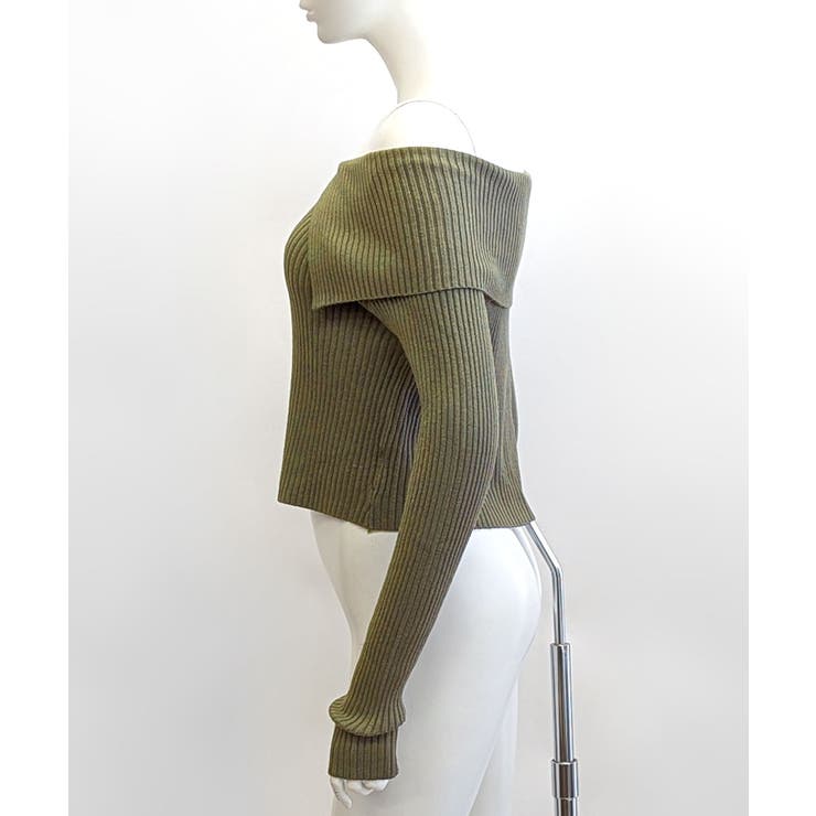 オフショルダブルジップリブニット リブ編み セーター | Riff | 詳細画像33 