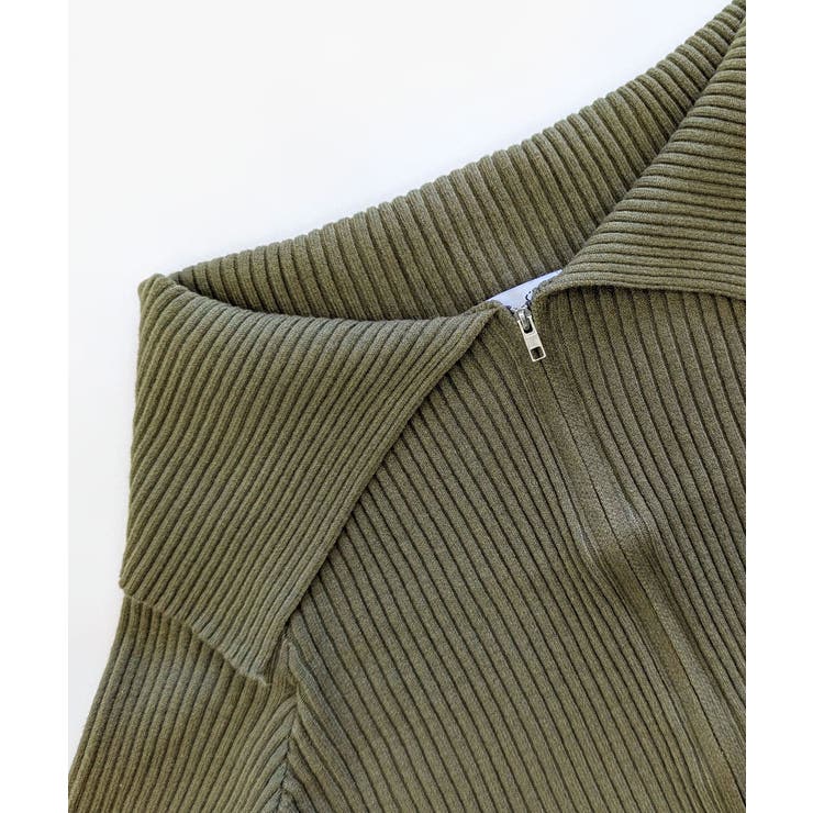 オフショルダブルジップリブニット リブ編み セーター | Riff | 詳細画像36 