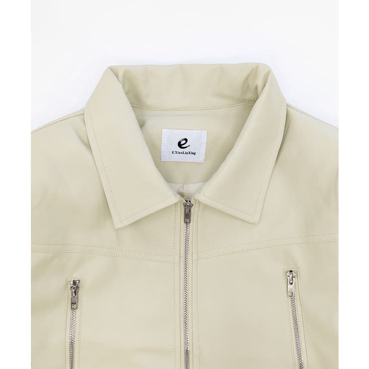 フェイクレザージャケット ショート丈 ライダース[品番