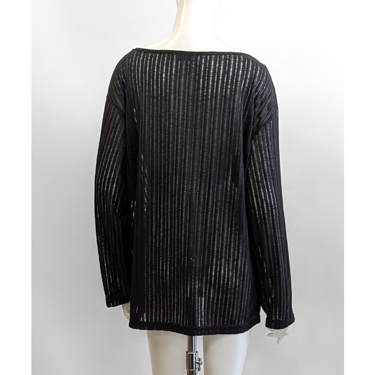 透かし編みロゴプリントTシャツ ロンT シアー | Riff | 詳細画像17 