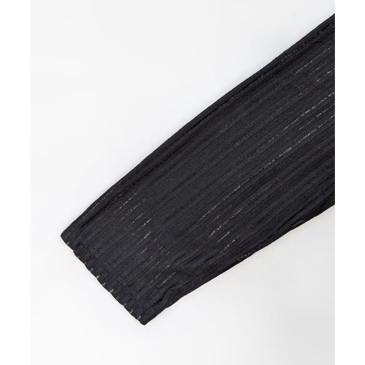 透かし編みロゴプリントTシャツ ロンT シアー | Riff | 詳細画像19 