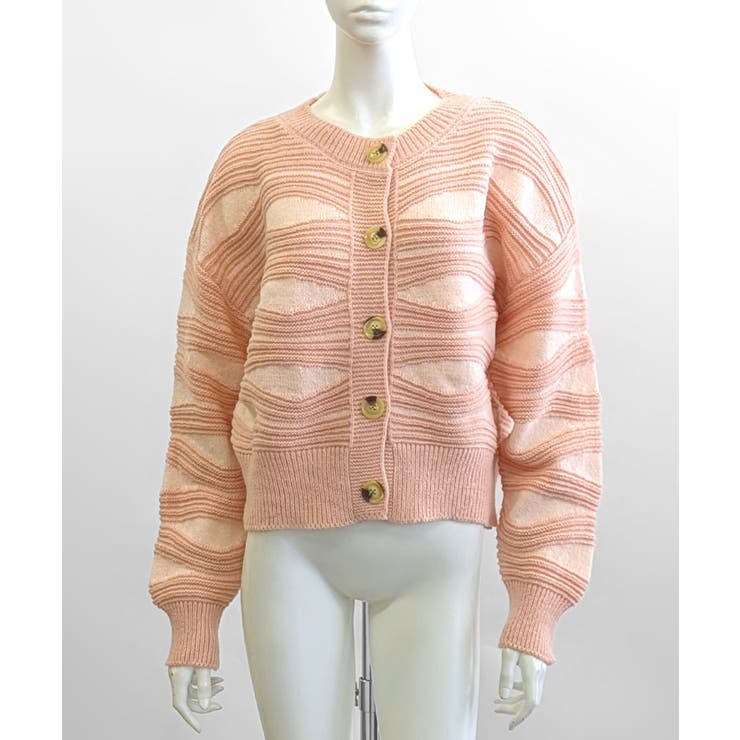 柄ニットカーディガン バイカラー 配色 | Riff | 詳細画像22 