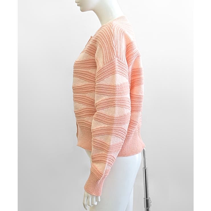 柄ニットカーディガン バイカラー 配色 | Riff | 詳細画像23 