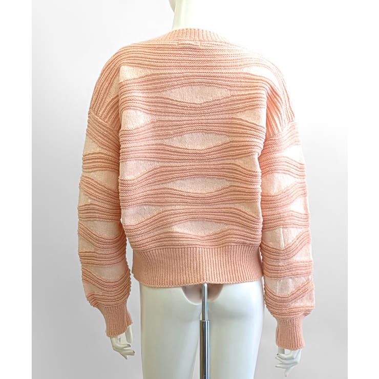 柄ニットカーディガン バイカラー 配色 | Riff | 詳細画像24 