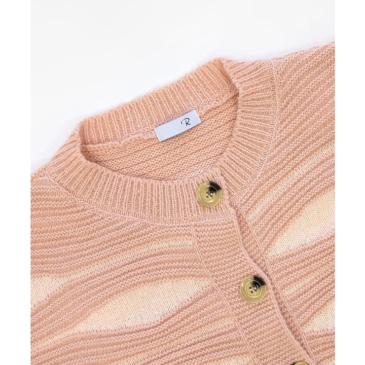 柄ニットカーディガン バイカラー 配色 | Riff | 詳細画像25 