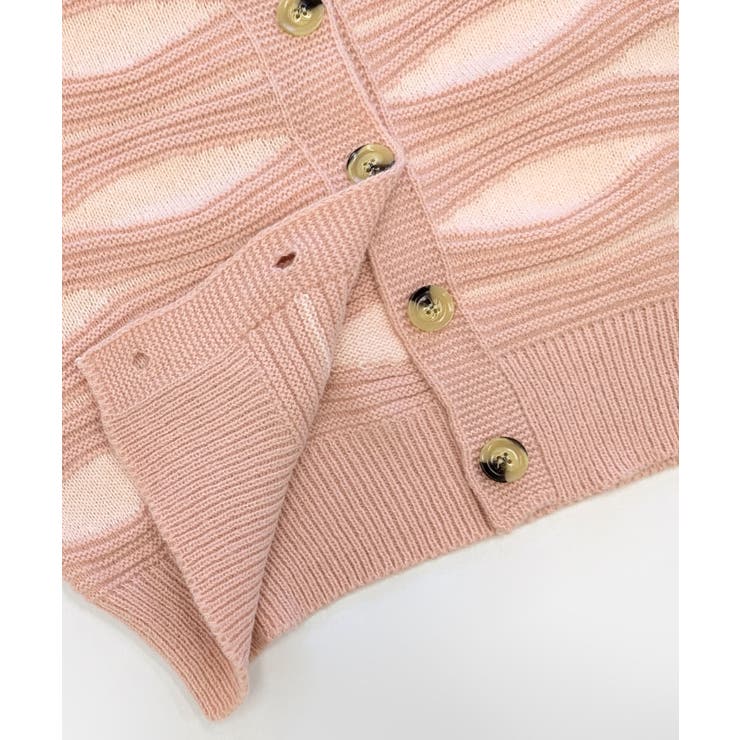 柄ニットカーディガン バイカラー 配色 | Riff | 詳細画像27 